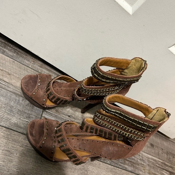 Nine West vintage America Collection gladiator ankle zip High Stiletto Heels - Picture 4 of 13